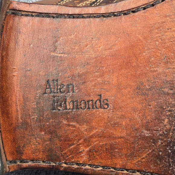 Allen Edmonds Neumok Wingtip Oxford Mens 11 D Brown Brogue Leather Made In USA - Picture 11 of 11